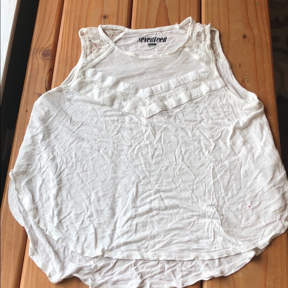 Juniors white tank top